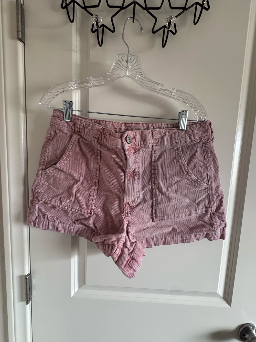American Eagle pastel pink Corduroy High Waist Shorts